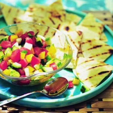 Gazpacho salsa with tortilla crisps