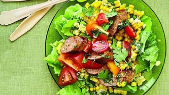 Sausage and corn salad