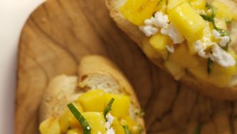 Peach-Basil Bruschetta