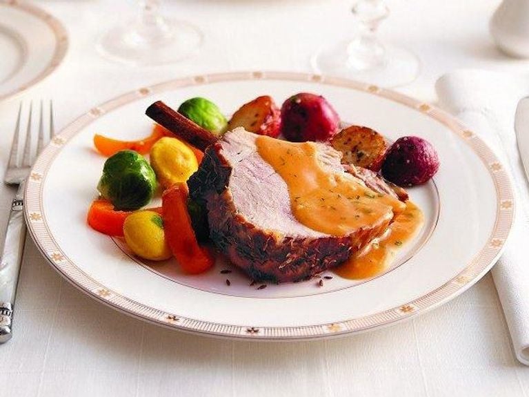 Our citrus-flavoured marinade makes this roast incredibly tender and provides a superb base for the sauce. To bump up the taste, add more juice before boiling down the sauce to concentrate the flavour.