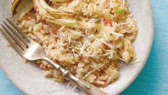 Baked risotto with roasted fennel