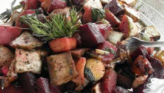 Roasted Beets with Macadamia Pesto