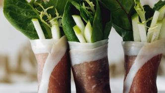 Prosciutto salad rolls