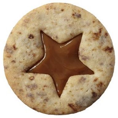 a coffee cookie with dulce de leche star