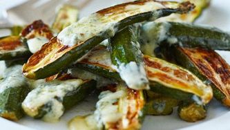 Baby zucchini with blue cheese