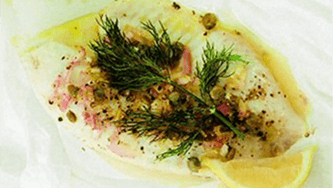 Parchment-baked gremolata fish