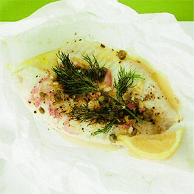 Parchment-baked gremolata fish