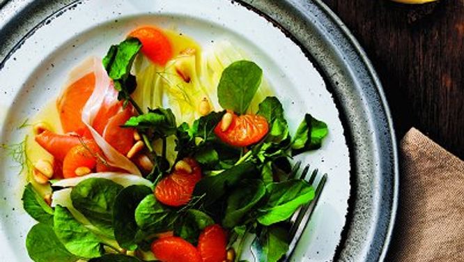 Watercress, fennel and mandarin salad