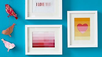 Three romantic wall art ideas with paint chips