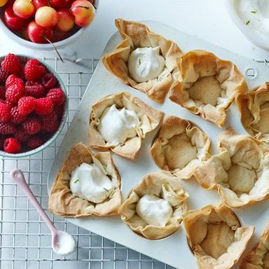Mother's Day dessert recipe: Sugared phyllo cups with fresh cream and fruit: Day 48