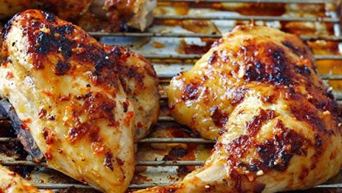 BBQ chicken with piri piri sauce