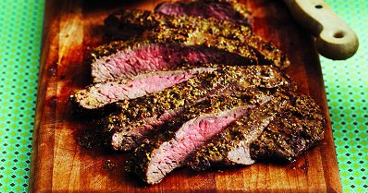 Dijoncrusted flank steak recipe Chatelaine