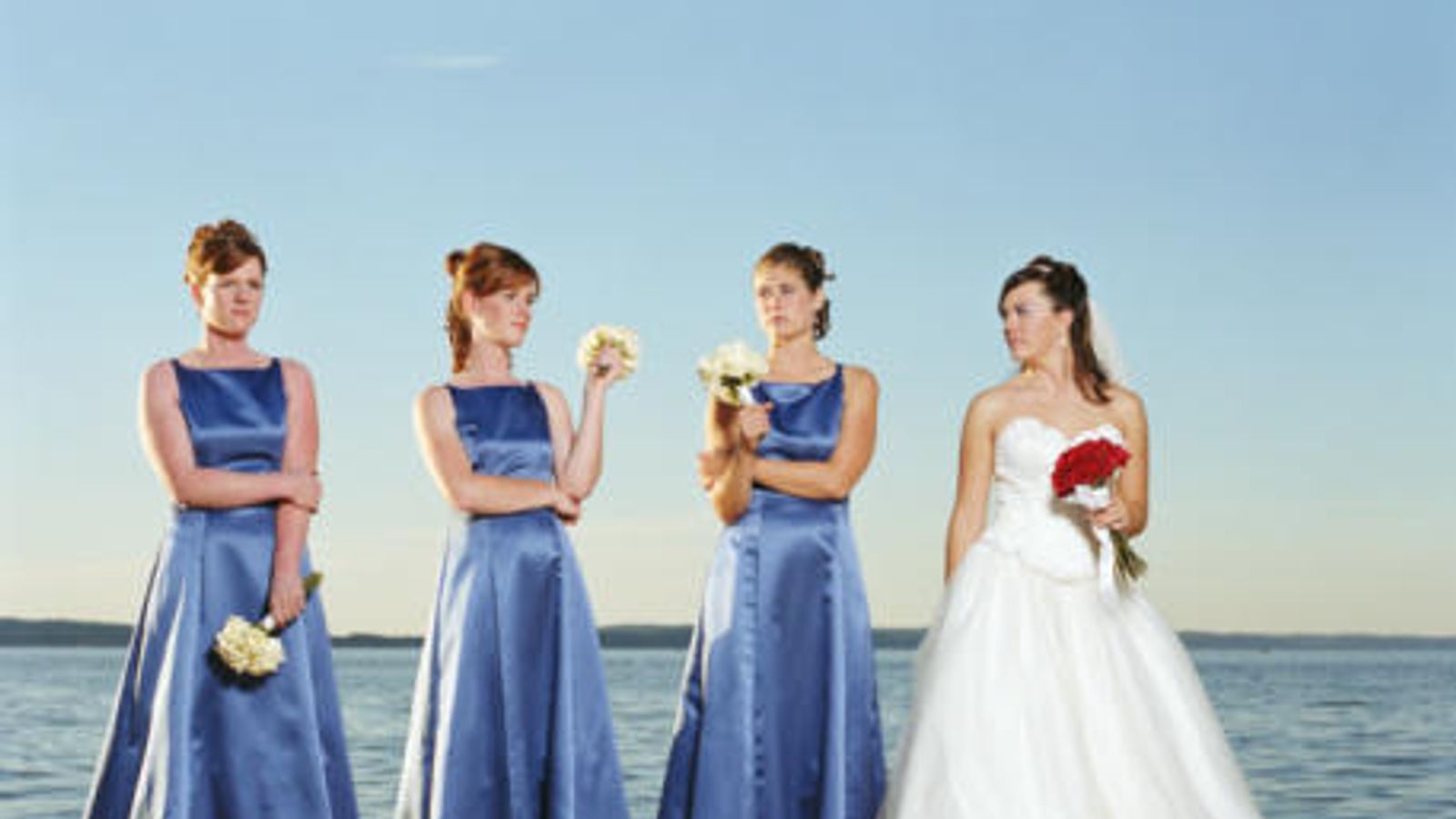 is it rude to change out of bridesmaid dress Dusty Blue Satin Bridesmaid Dress main image 0