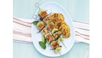 Fish and cucumber skewers