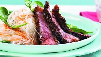 Sesame ginger steak and noodle salad