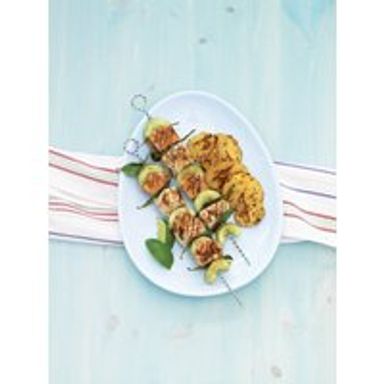 Fish and cucumber skewers