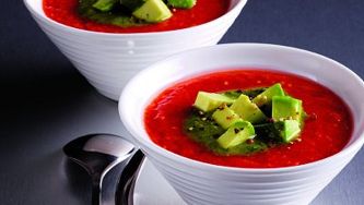 Modern gazpacho with avocado