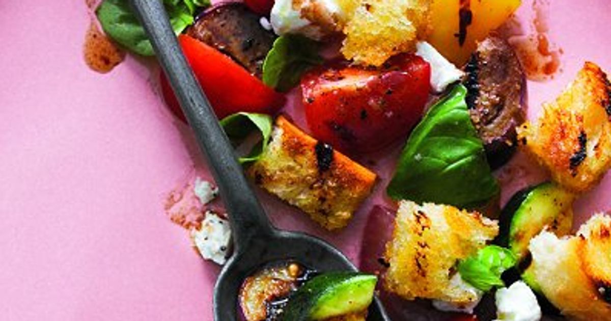 Grilled Italianbread salad with summer vegetables Chatelaine