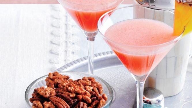 Chic cosmo cocktail and toasted nuts recipe