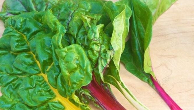 Swiss chard with bacon and golden raisins