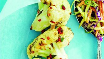 Grilled cauliflower skewers