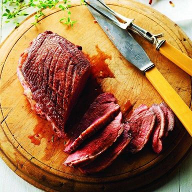 Seared duck with cherry sauce and rösti