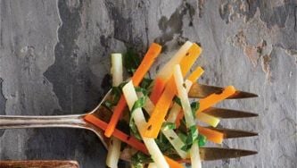 Roasted carrot salad with spicy lemon dressing