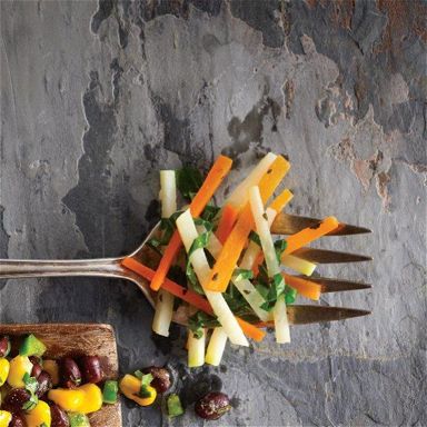 Roasted carrot salad with spicy lemon dressing