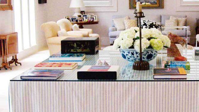Hide clutter under a cute table skirt