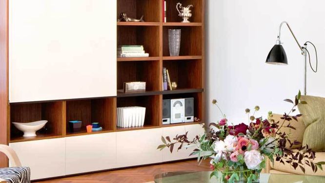 Hide your media mess with a sliding door