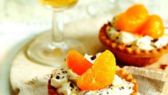 Chocolate-mandarin mascarpone tartlets