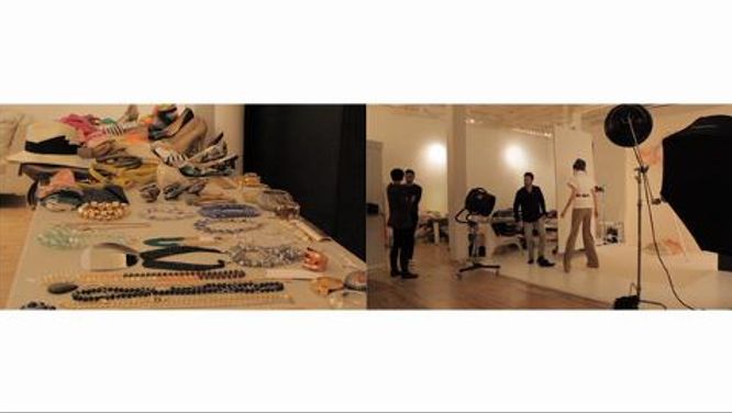 On set for our April 2012 fashion feature