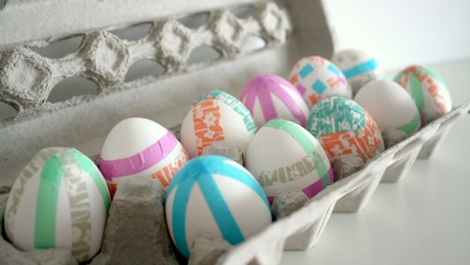 No-mess Easter egg decorating with Washi tape