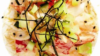Open-faced spicy California roll
