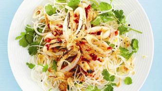 Spicy charred calamari
