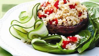 Grilled portobello-quinoa salad for Meatless Monday