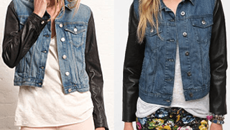 Buy now: Jean jacket with leather arms