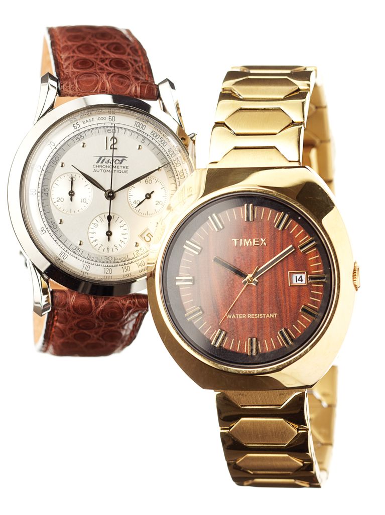 Two chunky watches, Tissot, Timex