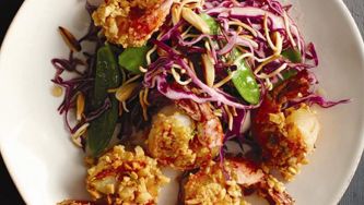 Super-crunch shrimp with coleslaw