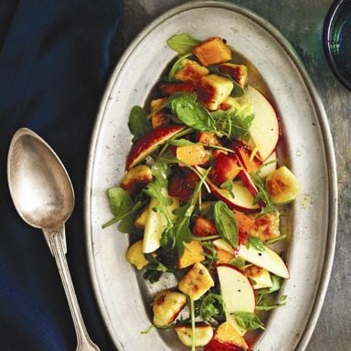 Roasted pumpkin with gnudi and apples