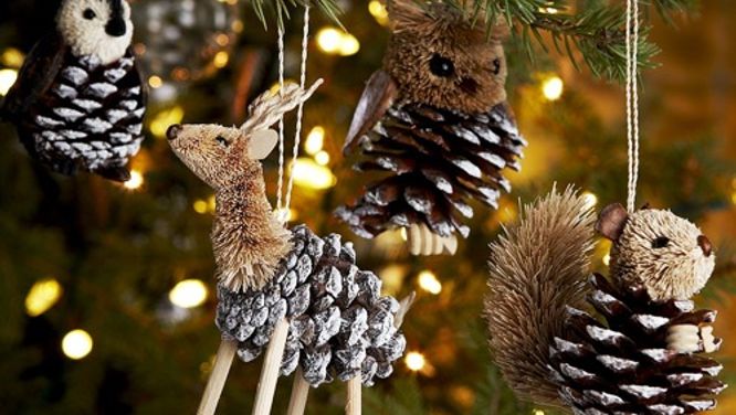 Five homemade Christmas tree ornaments