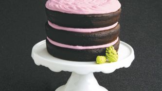 Chocolate Cake With Pink Vanilla Frosting