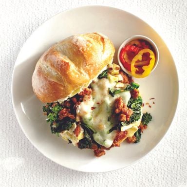 Spicy sausage and rapini melt recipe