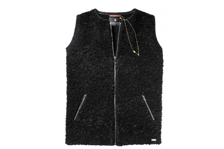 Scotch & Soda Black Shearling Vest