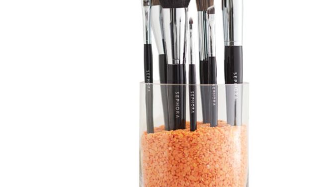 Declutter tip: Keep your brushes in a glass
