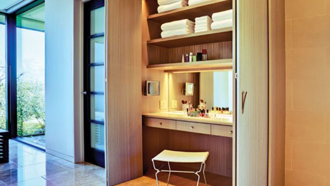 Declutter tip: Turn a small closet into a built-in vanity