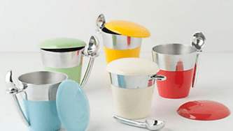 Pretty porcelain ice cream containers