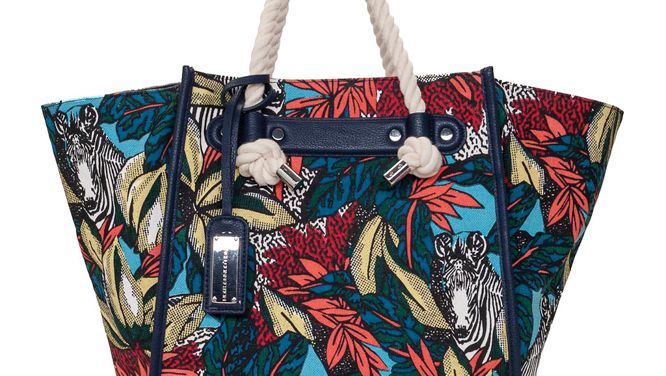 Four bright floral bags, each under $100