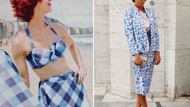Fashion flashback to 1959: Layered patterns