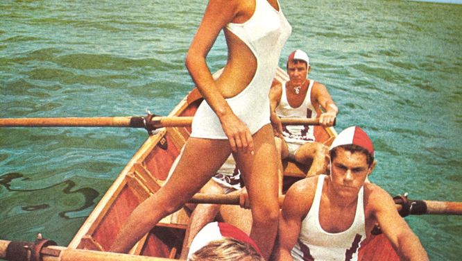 Style flashback to summer 1968: White-hot bathing suit and suntanned skin